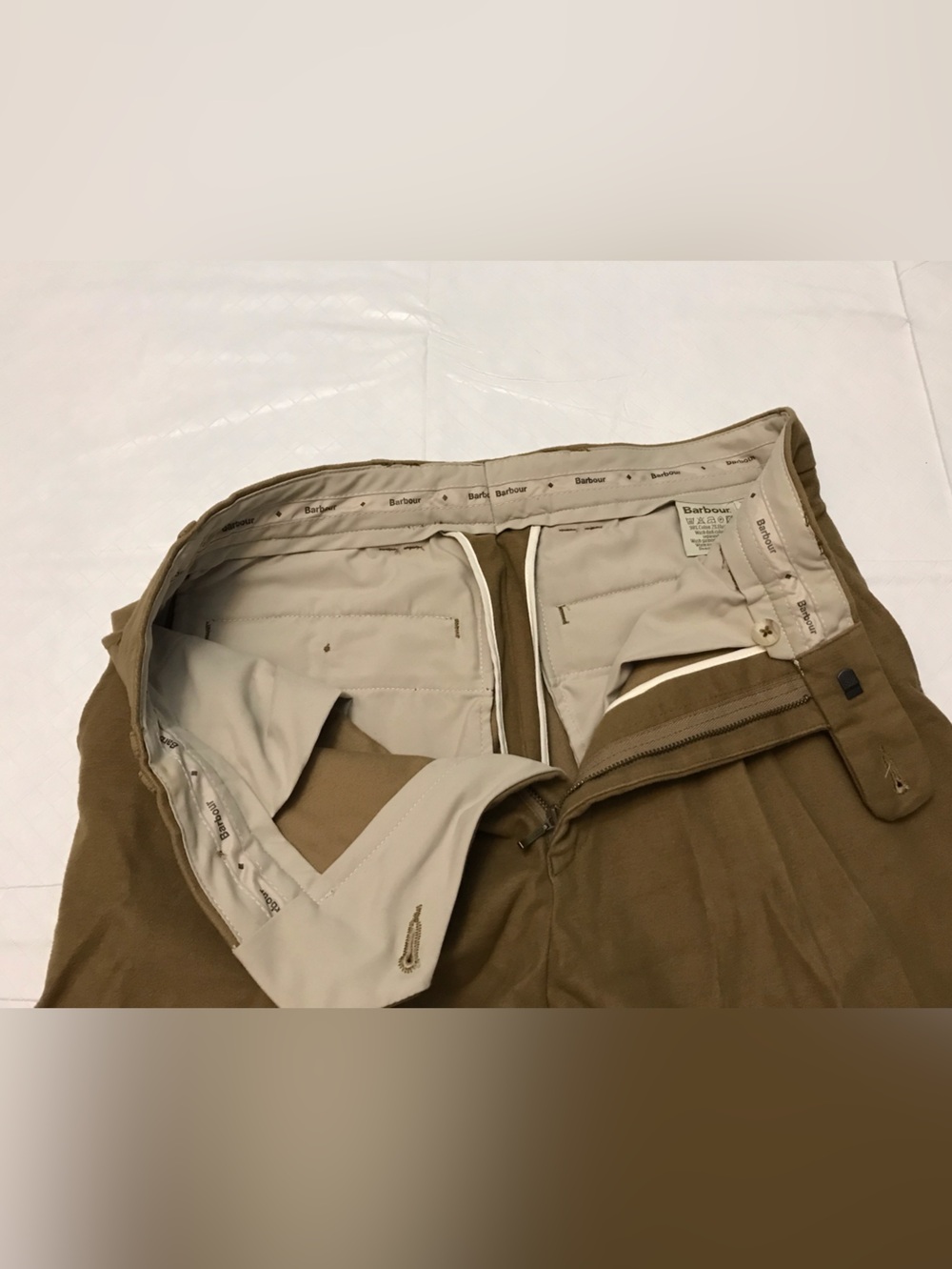 Barbour Men's Pleated Chino Pants in Camel Brown - Picture 6 of 11